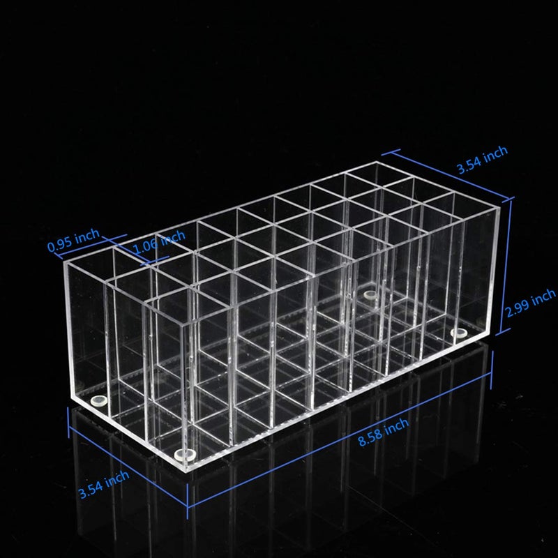 BBDOU Acrylic Lip Gloss Holder Organizer, Lipstick Holder, 24 Slots Makeup Lip Gloss Lipstick Brushes Storage Display Case - Image 3
