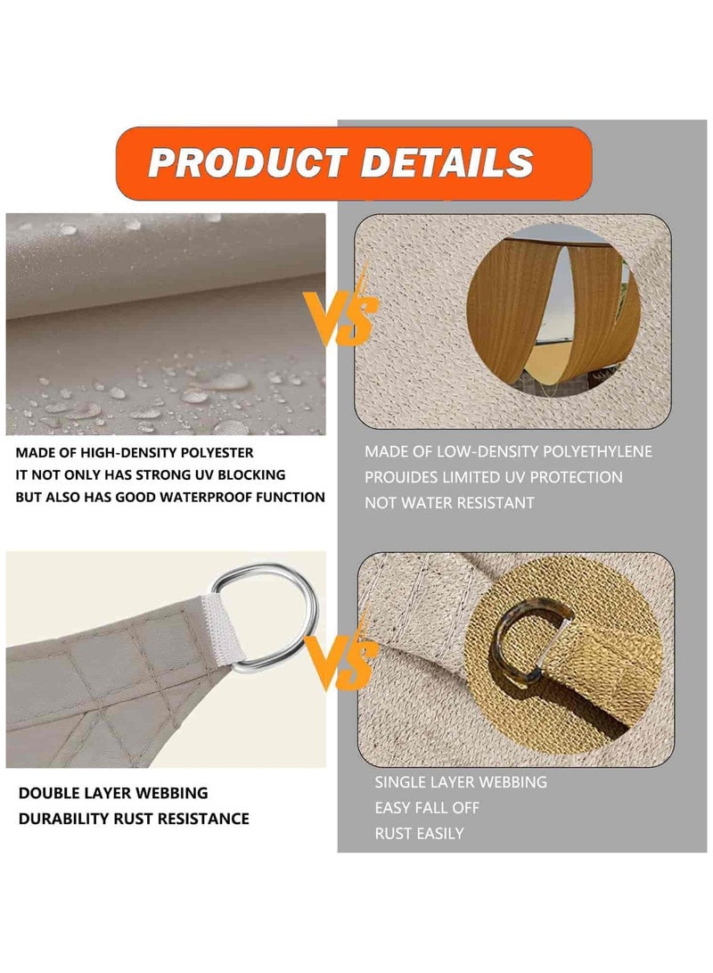 أديلي مظلة شمسية خارجية 3×4م مقاومة للماء 185GSM، مظله خارجيه للحديقة مظلة حديقة مظلات خارجية للحدائق، حماية من الأشعة فوق البنفسجية للفناء والتراس والحديقة (كاكي) - Image 4