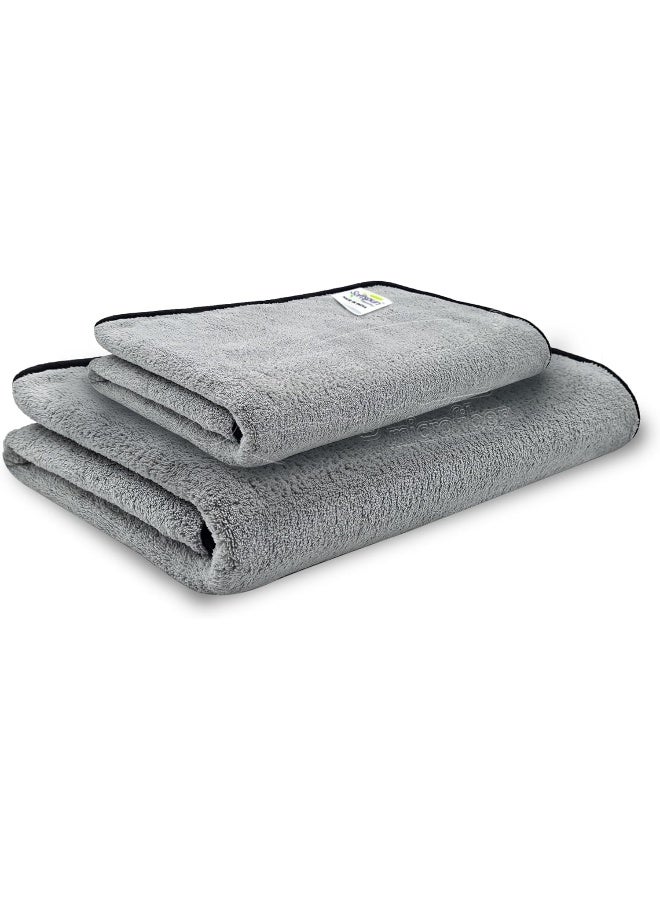 SOFTSPUN Microfiber Baby Face And Bath Towel Set Of 1 Piece 70x140 Cms 280 GSM Light Grey - Image 1