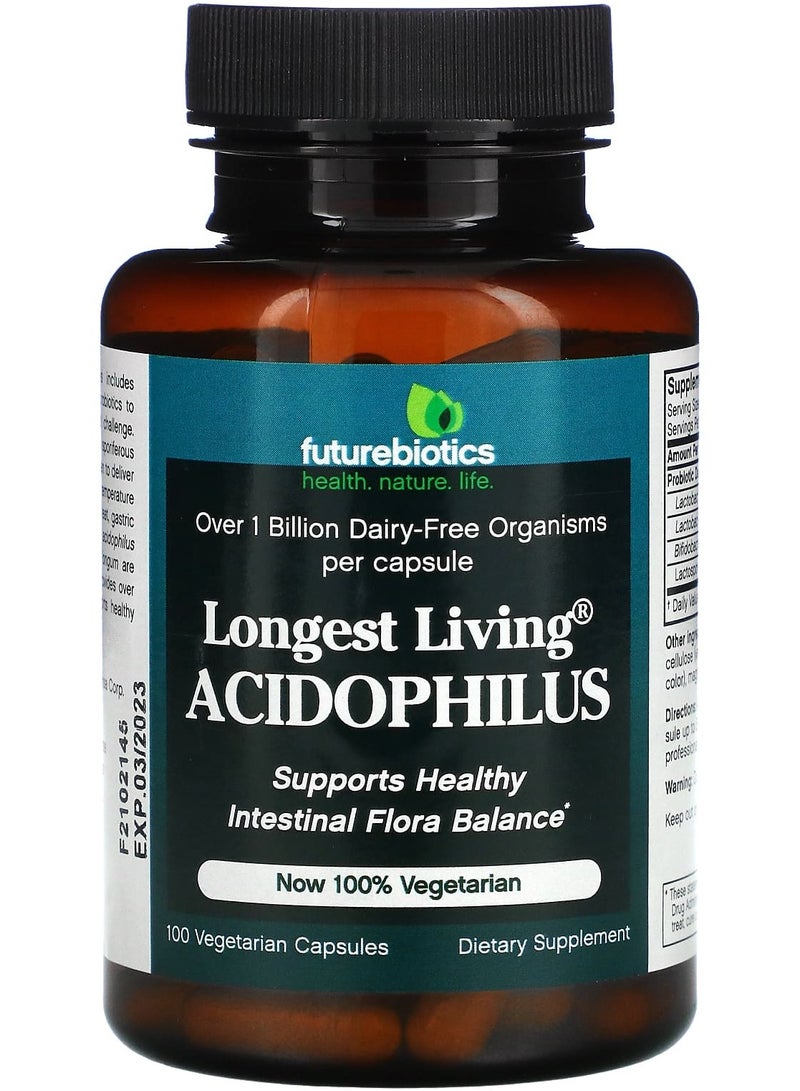 Futurebiotics Longest Living Acidophilus, 100 Vegetarian Capsules
