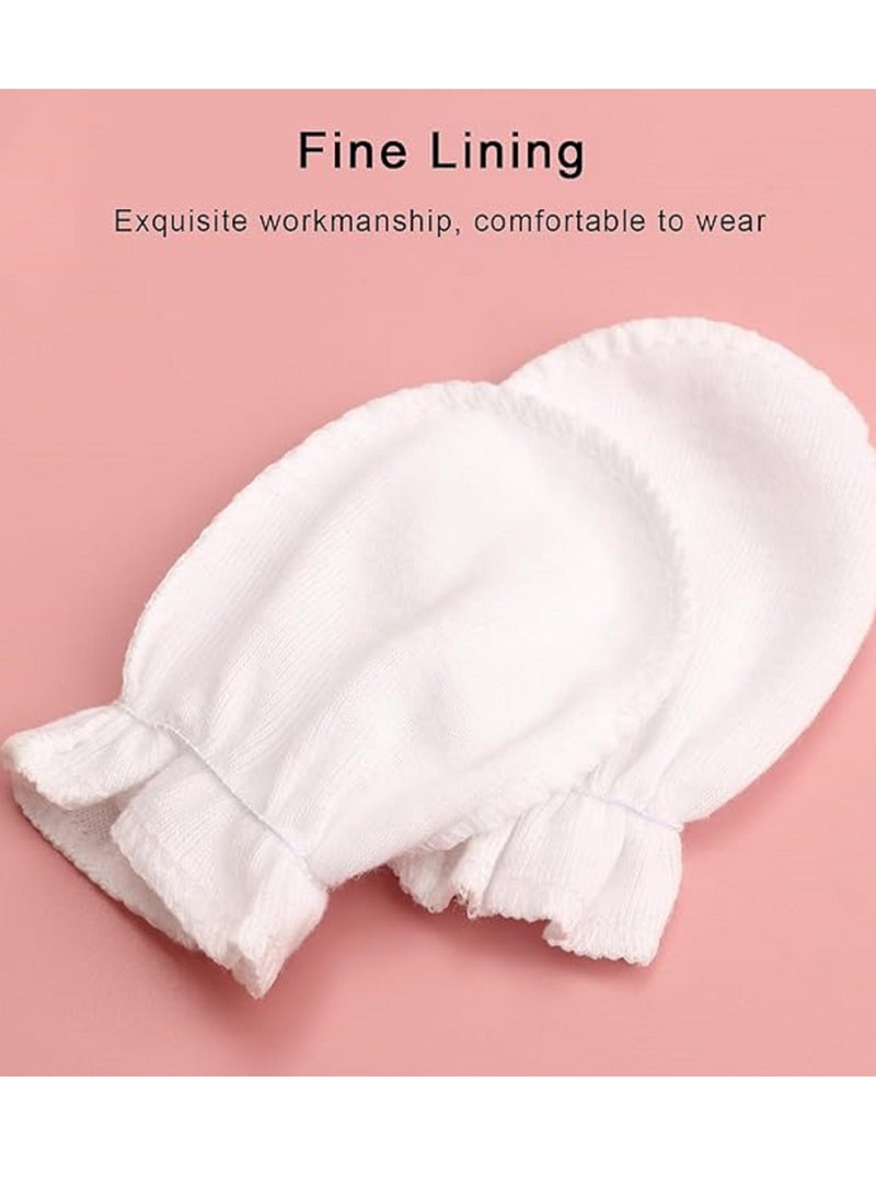 4 Pairs Anti Scratch Baby Gloves Cotton Safe and Gentle on Your Baby's Skin, Baby Gloves for 0-6 Months  - Image 3