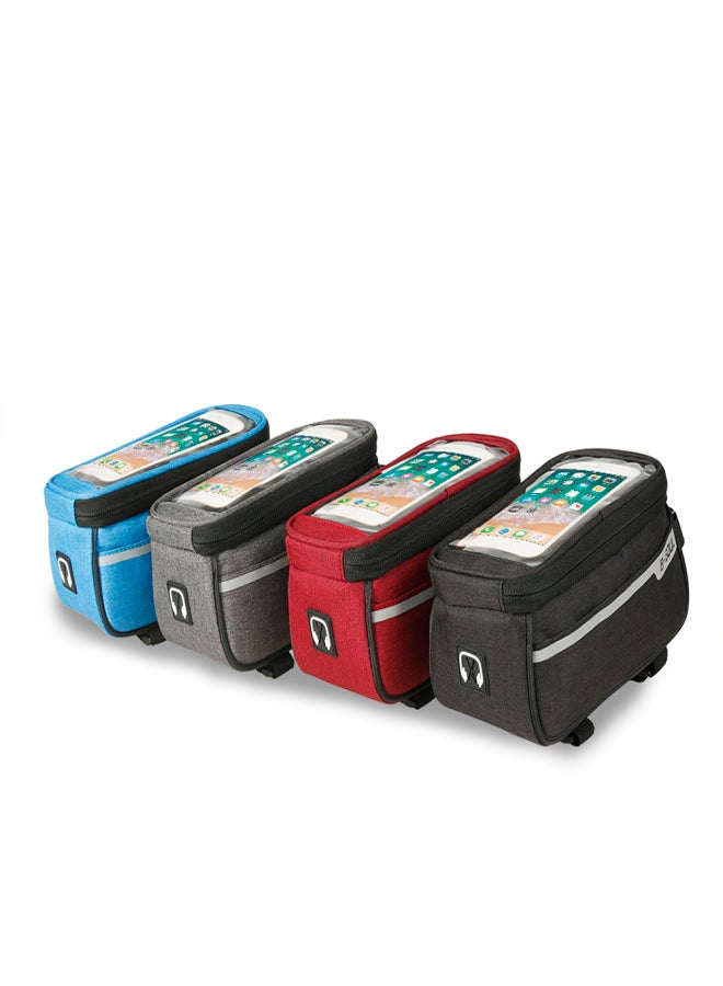 B-SOUL MTB Bicycle Top Tube Phone Bag for 6" Screen Size Bike Front Frame Bag with Headphone Hole - Image 4