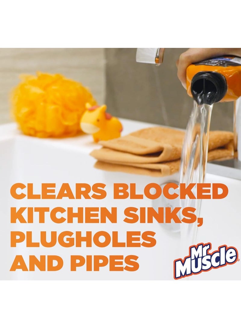 Mr Muscle Mr. Muscle Sink and Drain Gel Cleaner, Clear Blocked Sinks Fast, Works In 5 Minutes, Works 3x Better Than Bleach, Safe for All Pipes, 1L - Image 2
