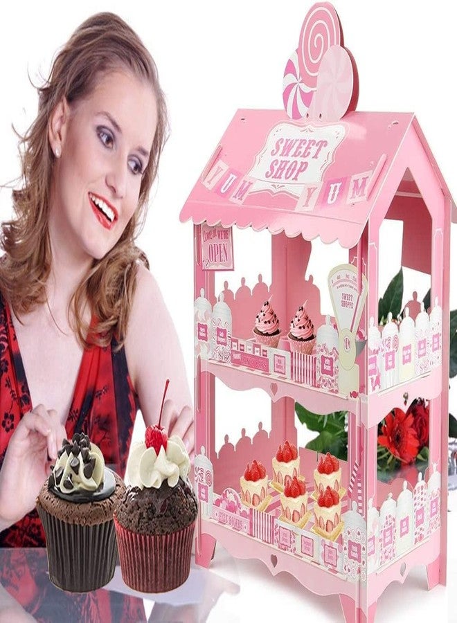 ديسيكا حامل كب كيك من ثلاث طبقات من موتشيغلوري، حامل كيك على شكل عربة آيس كريم، مناسب لتزيين الحفلات ذات الطابع الخاص - Image 3
