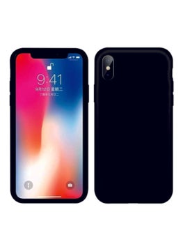Eonaks Iphone x Black Silicone Rubber Case Back Cover Black 