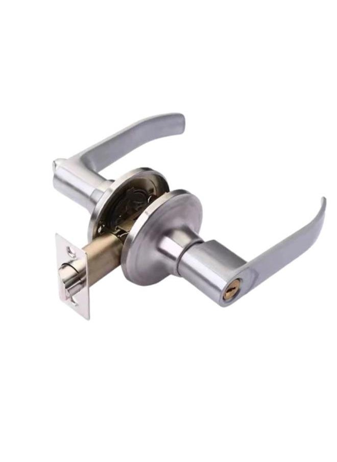 Thoraya 30 to 50mm 2 Industrial Door Handle Lock 3 Levers Silver Copper and Stainless Steel Privacy Door Lever Lock for Bathroom  - Image 1