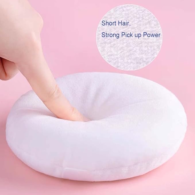 COSHINE Extra Large Body Powder Puff Dish Crystal Container