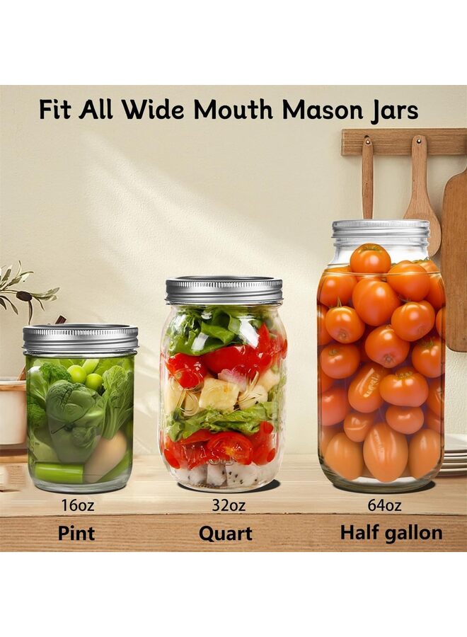 Fermentation Glass Weights with Easy Grip Grooved Handles Heavy Fermenting Lids Kit For Wide Mouth Mason Jar (Glass Weight-4Pcs) - Image 2