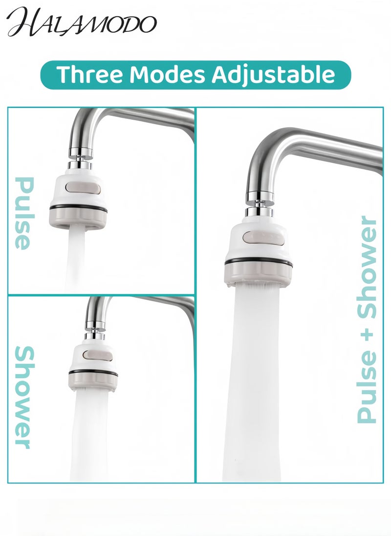 HALAMODO Splash-Proof Water Tap Filter Faucet White/Beige/Black 8.5x5.3x5.3cm - Image 3