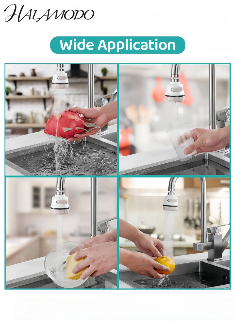 HALAMODO Splash-Proof Water Tap Filter Faucet White/Beige/Black 8.5x5.3x5.3cm - Image 5