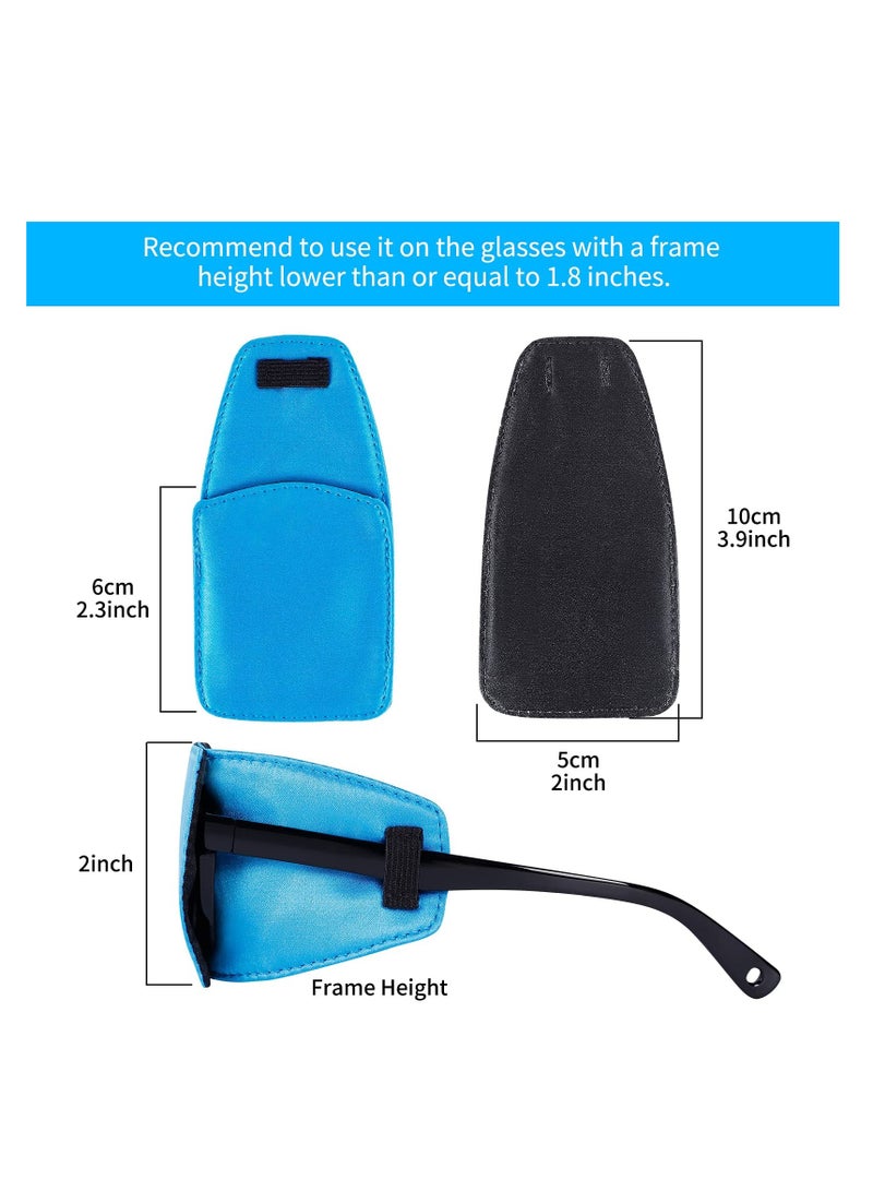 SYOSI Eye Patches for Adults Eye Patch for Glasses Silk Patch for Lazy Eye Amblyopia Strabismus and After Surgery Black + Blue - Image 4