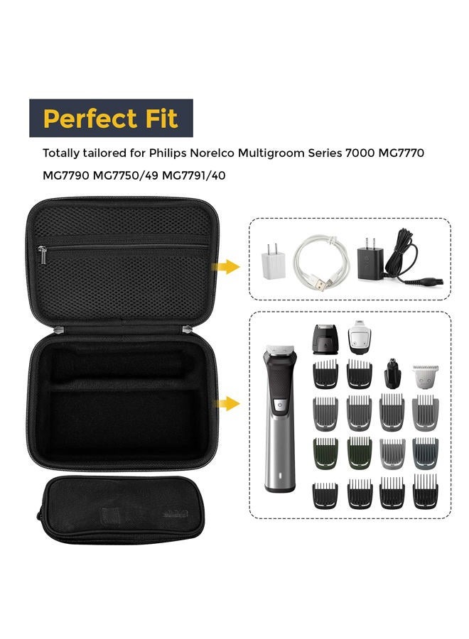 Procase Hard Travel Case for Multigroom Series 7000 MG7750/49 MG7770 MG7790 MG7791/40 Men's Electric Trimmer Shaver and Attachments Black - Image 2