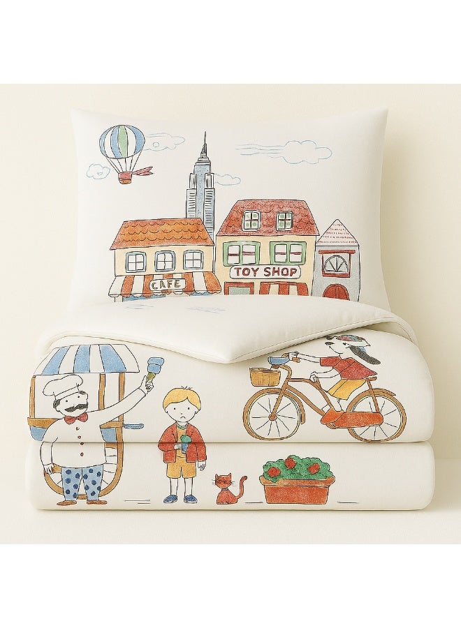 bukhamseen Lioa Soft Kids’ Comforter Set – 4 Pieces, Single Size, Stitched Filling – Lightweight & Cozy - Image 2
