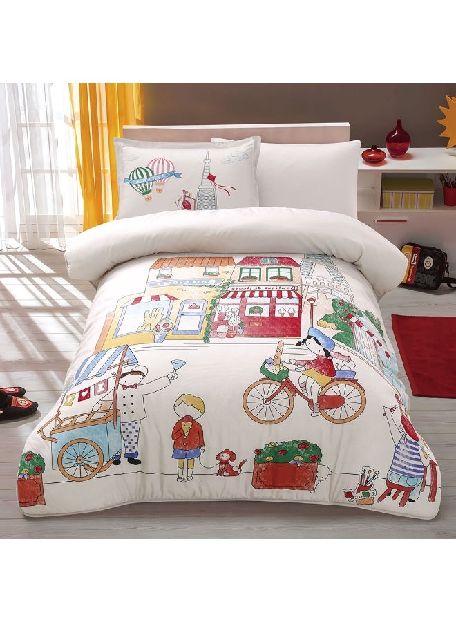 bukhamseen Lioa Soft Kids’ Comforter Set – 4 Pieces, Single Size, Stitched Filling – Lightweight & Cozy - Image 1