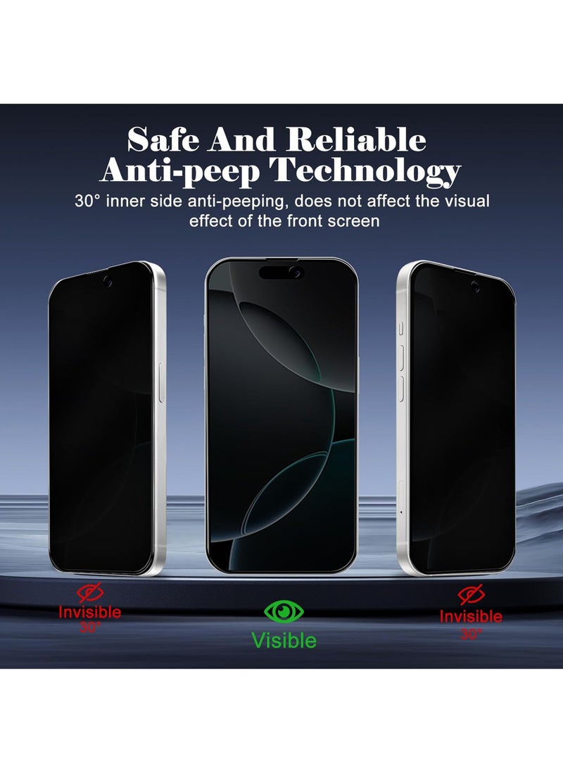 Rock Pow 2 pcs Tempered Glass Compatible with iPhone 16 Pro Max Privacy Screen Protector [Anti-Spy] [Anti-Scratch] [9H Hardness] Tempered Glass for iPhone 16 Pro Max 6.9-Inch  - Image 4