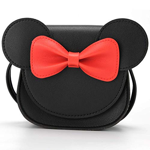 Ondeam Little Mouse Ear Bow Crossbody Purse,PU Shoulder Handbag for Kids Girls Toddlers(Pink) - Image 1