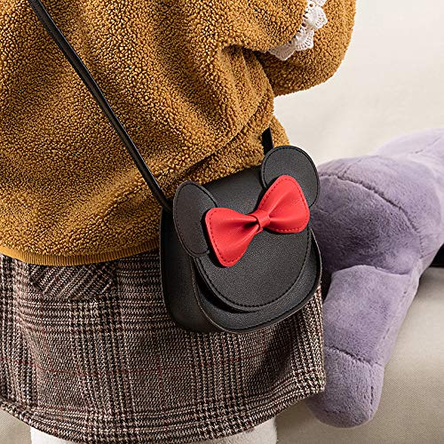 Ondeam Little Mouse Ear Bow Crossbody Purse,PU Shoulder Handbag for Kids Girls Toddlers(Pink) - Image 3