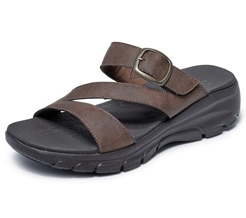 Skechers Women's EASY GOING - SLIDE ON BY casual sandal, Chocolate 5 M - Image 1