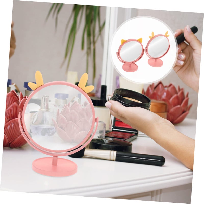 2pcs Desktop Makeup Vanity Mirror Portable Standing Adjustable for Bathroom Bedroom - Image 4