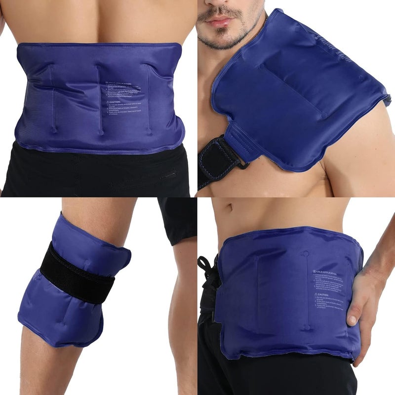 كاست ويف كيس ثلج للإصابات، جل قابل لإعادة الاستخدام لتخفيف آلام أسفل الظهر، كمادات باردة للظهر والكتف والورك، يلتف حول الركبة بالكامل، كمادات باردة تقلل التورم والكدمات - Image 1