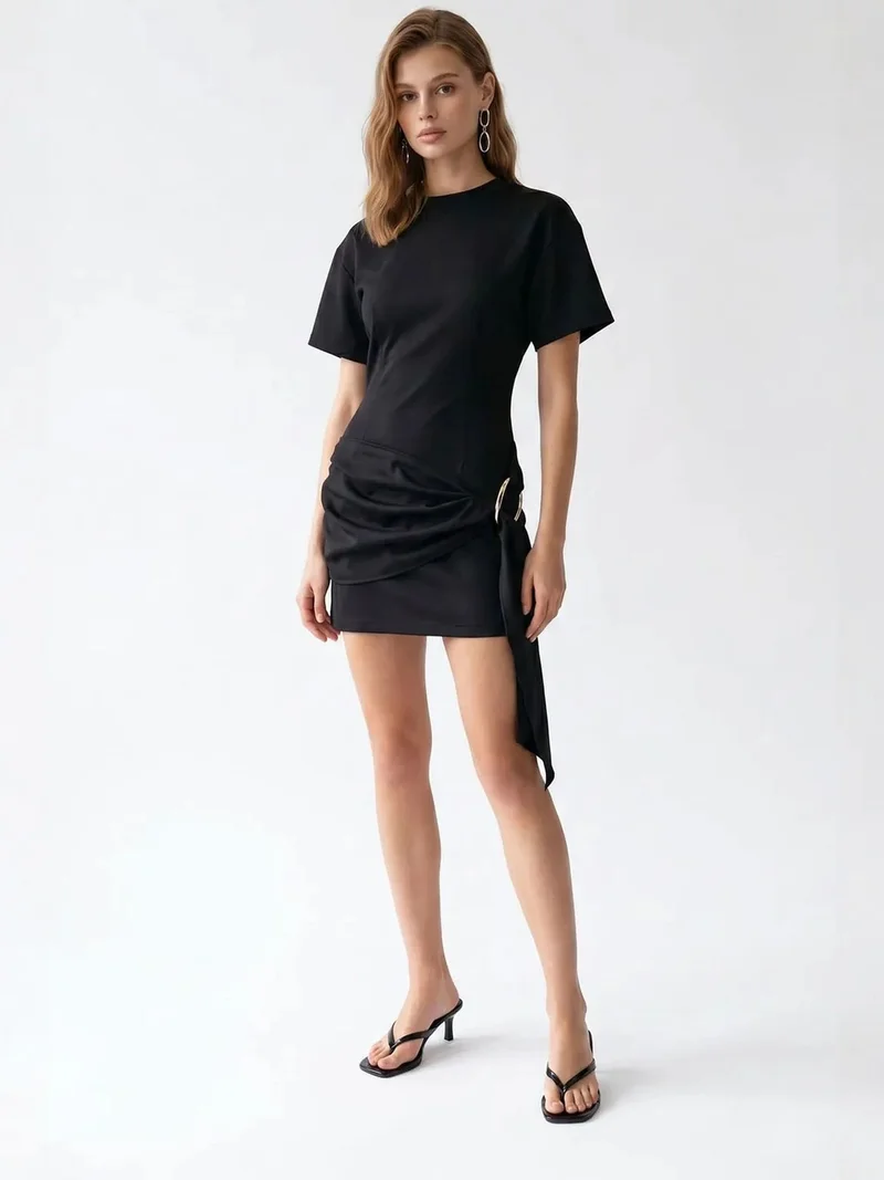 Mixray MIXRAY Crepe Woven Mini Dress