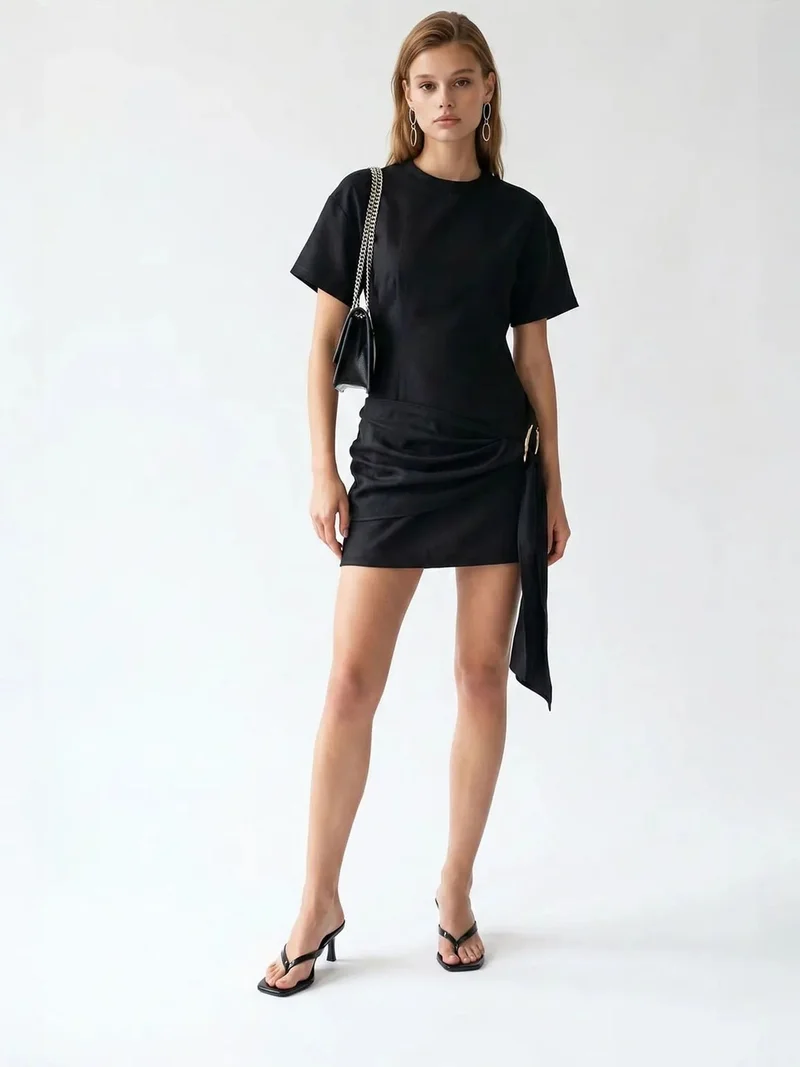 Mixray MIXRAY Crepe Woven Mini Dress