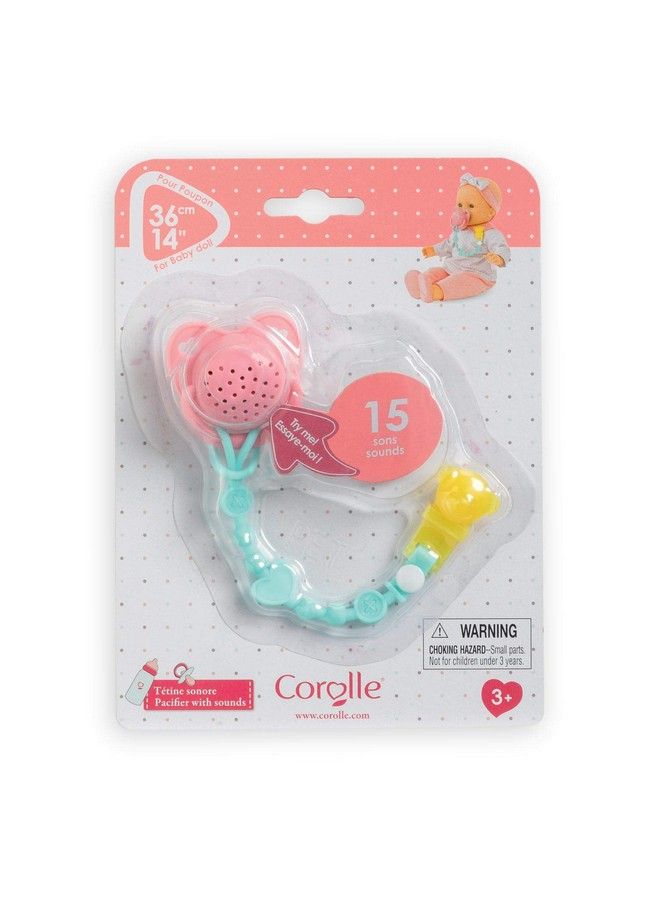Corolle Baby Doll Pacifier With 15 Sounds For 14" Baby Dolls Pink/Blue - Image 4