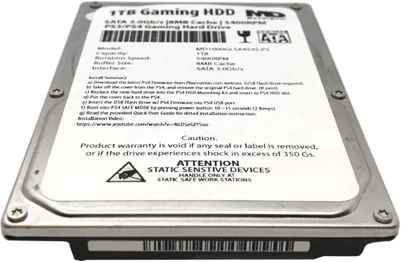 MDD MAXDIGITALDATA MaxDigitalData (MD1000GLSA854-PS) 1TB 5400RPM 8MB Cache (9.5mm) SATA 3.0Gb/s 2.5" Gaming Hard Drive (for PS3/PS4) - 2 Year Warranty - Image 2