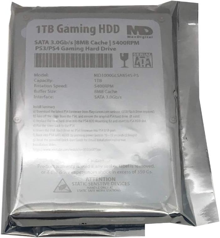 MDD MAXDIGITALDATA MaxDigitalData (MD1000GLSA854-PS) 1TB 5400RPM 8MB Cache (9.5mm) SATA 3.0Gb/s 2.5" Gaming Hard Drive (for PS3/PS4) - 2 Year Warranty - Image 3