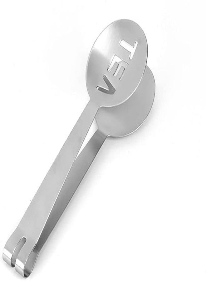Labriciyon 1Pc Silver Tea Bag Squeezer,Stainless Steel Oval Tea Bag Squeezer Tongs,Tea Filter Clamp Tea Strainer Holder Clip,Suitable for Gripping Ice Cube,Sugar(12.3cm) Small in Size,Tea Filters - Image 1