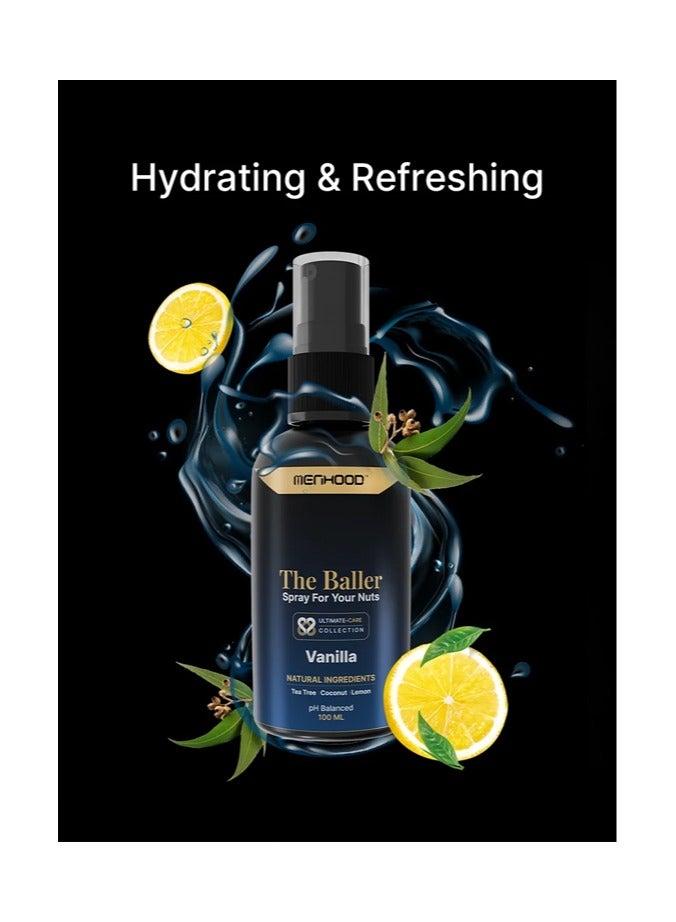MENHOOD Menhood The Baller- Fresh Spray for Men Private Parts | Intimate Perfume | All Day Fresh| Prevents Itching, Sweating and Irritation Down There | 100 ML (Fragrance - Bubble Gum) - Image 2