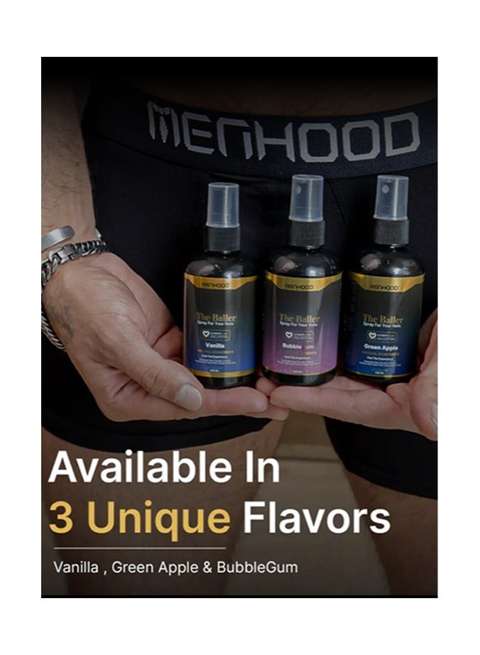 MENHOOD Menhood The Baller- Fresh Spray for Men Private Parts | Intimate Perfume | All Day Fresh| Prevents Itching, Sweating and Irritation Down There | 100 ML (Fragrance - Bubble Gum) - Image 4