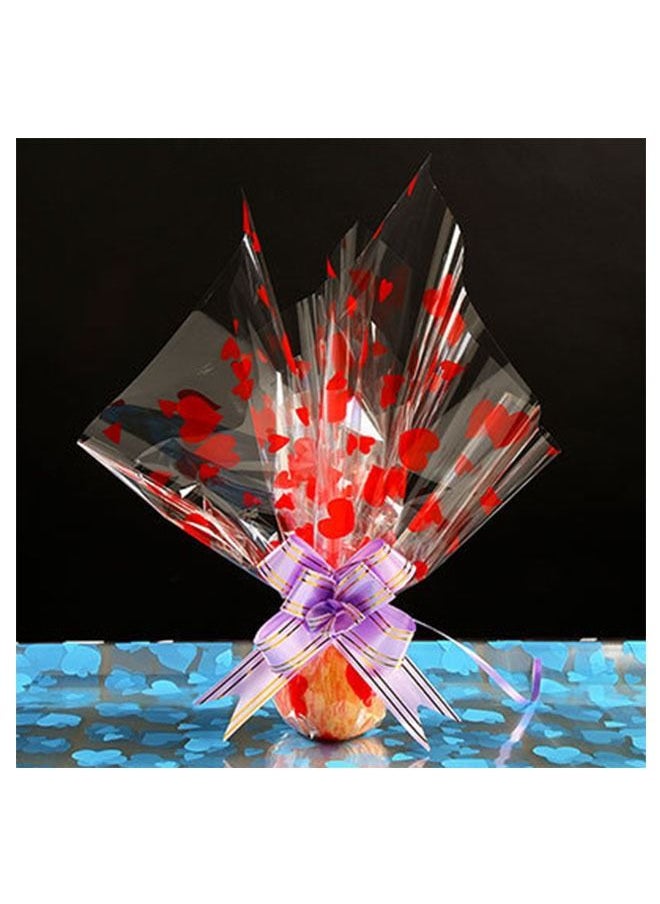 ZCM-HAPPY 50 Sheets Heart Print Gift and Bouquet Wrapping Paper 54x54cm  - Image 1
