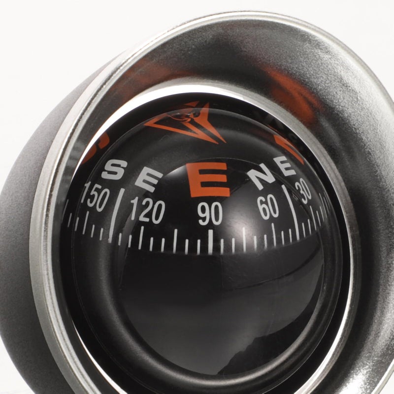Black Car Dashboard Compass Ball with Adhesive Mount for Vehicle and Boat Navigation - Image 5