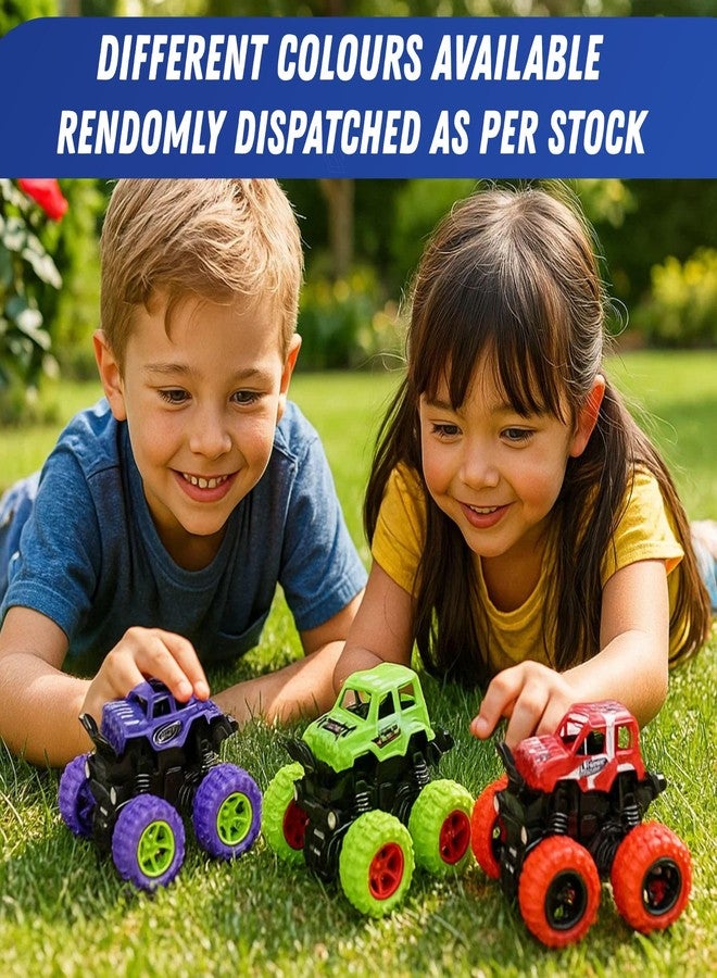 GRAPHENE 4WD Friction Powered Monster Truck Toy Push & Go Off-Road Car for Kids Amazing 360° Stunts All-Terrain Grip Vibrant Colors for Boys Girls Birthday Christmas Fun Play - Image 3