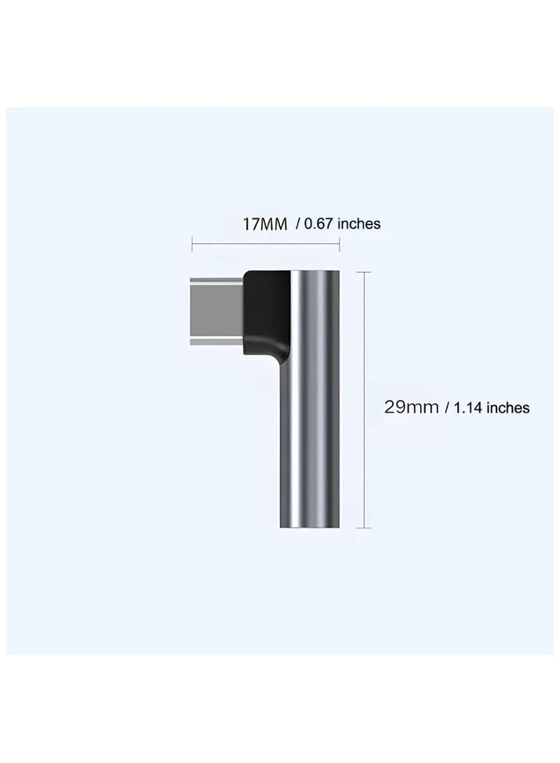 USB Type C to 3.5mm Headphone Jack Adapter, Elbow Design Converter with DAC Chip for Audio and Voice Calls, Compatible with Type C Devices - Auxiliary Connector, No Battery Required  - Image 2
