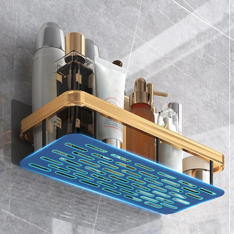 NGEL Multipurpose Wall Mounted Golden Bathroom Shelf || Space Saving Self Adhesive Aluminum Storage Rack || Shower Caddy Shelves for Bathroom and Kitchen (Pack of 1) (Shelf Rack) - Image 4