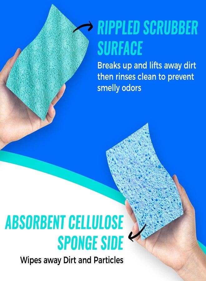 SCRUBIT Multi-Use Scrub Sponge - Non-Scratch Kitchen Sponges for Dishes, Pots & Pans - Heavy Duty & Odor-Free Rippled Scrubbing Pad, Designed for Tough Cleaning Jobs, 6 Count - Image 4