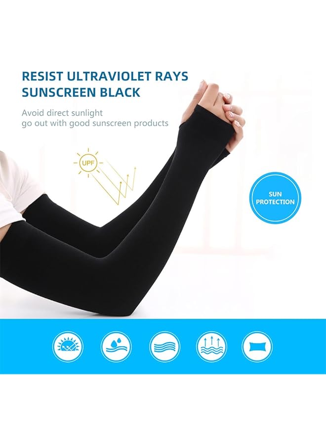 YARDHOBI Arm Sun Sleeves Compression Arm Sleeves for Men Women with Thumb Hole UPF 50 UV Sun Protection Cooling Compression Sleeves to Cover Arms for Cycling Driving Outdoor Sports (3 Pair) - Image 2