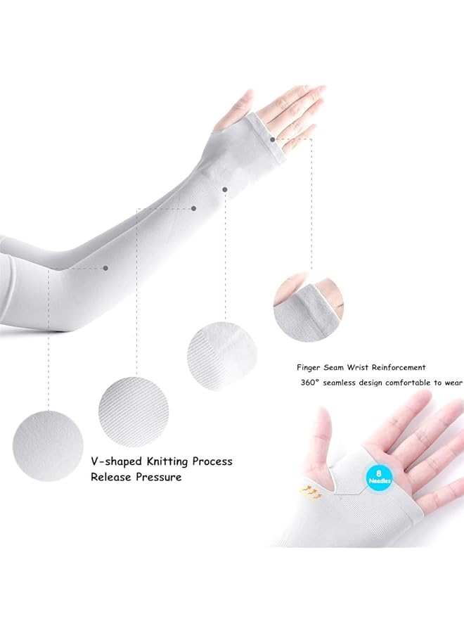 YARDHOBI Arm Sun Sleeves Compression Arm Sleeves for Men Women with Thumb Hole UPF 50 UV Sun Protection Cooling Compression Sleeves to Cover Arms for Cycling Driving Outdoor Sports (3 Pair) - Image 4