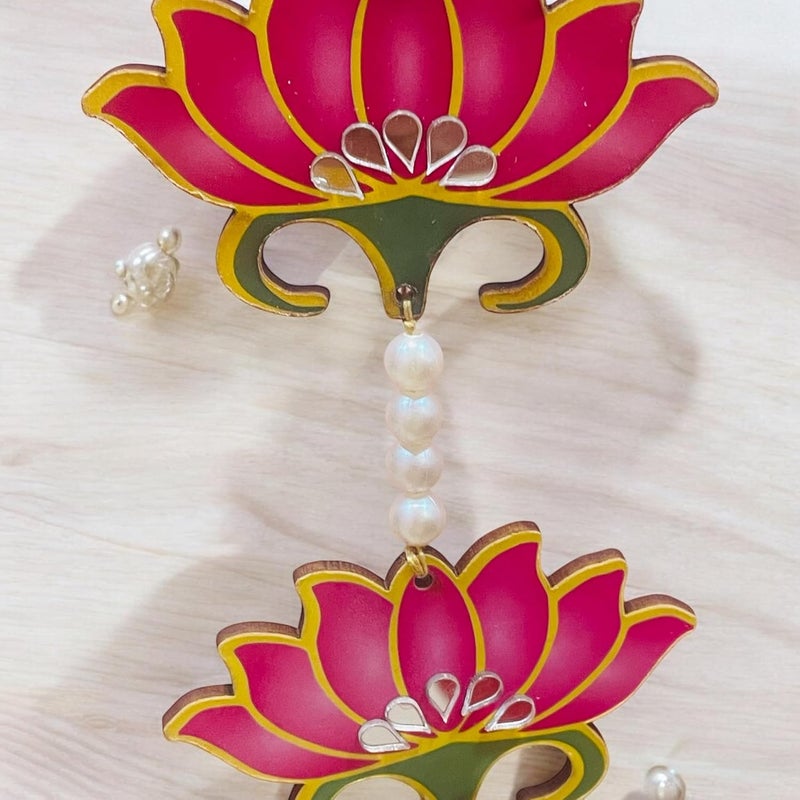 CHARMING TREASURE BY PRAGYA Pichwai HangingPair of 2 for Main Door Entrance Pooja Room Pichwai Cow and Lotus Wall Hanging for Door Entrance Housewarming Diwali Decoration Items  - Image 5