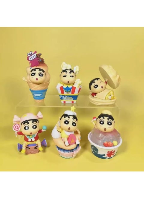 Crayon Small Blind Box Hand-made Daily 3 Generation Dynamic Life Series Children's Small Toys Stall Toys-Colour:Heart Time Xiaoxin Complete Set Of 6 Pieces