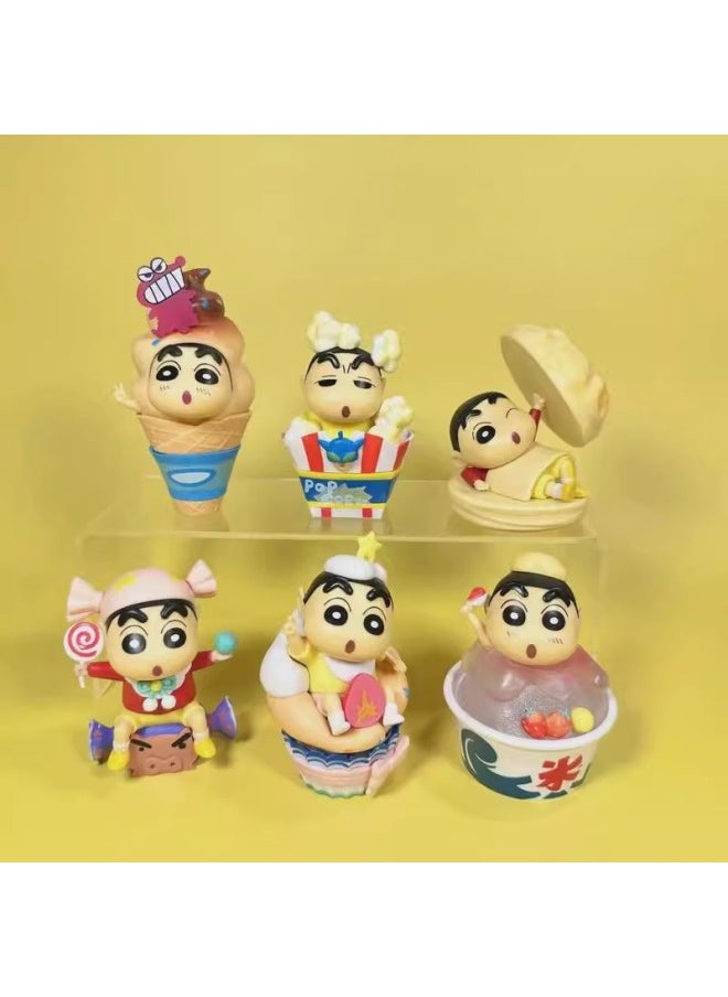null - Crayon Small Blind Box Hand-made Daily 3 Generation Dynamic Life Series Children's Small Toys Stall Toys-Colour:Heart Time Xiaoxin Complete Set Of 6 Pieces - Image 1