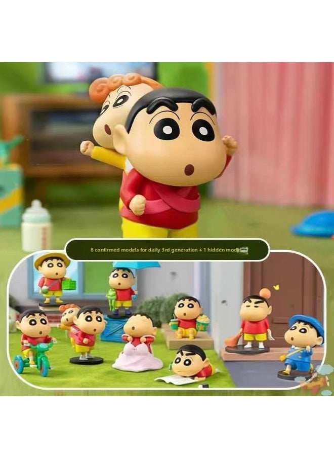 null - Crayon Small Blind Box Hand-made Daily 3 Generation Dynamic Life Series Children's Small Toys Stall Toys-Colour:Heart Time Xiaoxin Complete Set Of 6 Pieces - Image 1