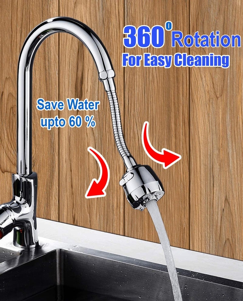 CLINTON ملحق رش صنبور الحوض بزاوية 360 درجة مع 2 وضعيات موسع مرن لصنبور المطبخ - Image 4