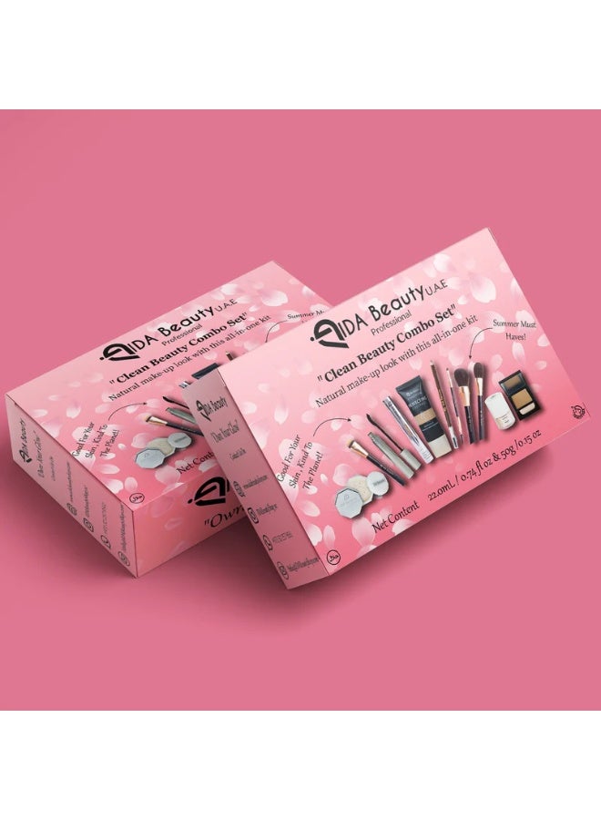 IDA Beauty IDA Clean Beauty Combo Set – All-in-One Makeup Kit for Women with Foundation, Brushes, Lipstick, Eyeliner & More – Natural Look – Full Face Makeup Gift Box - Image 3