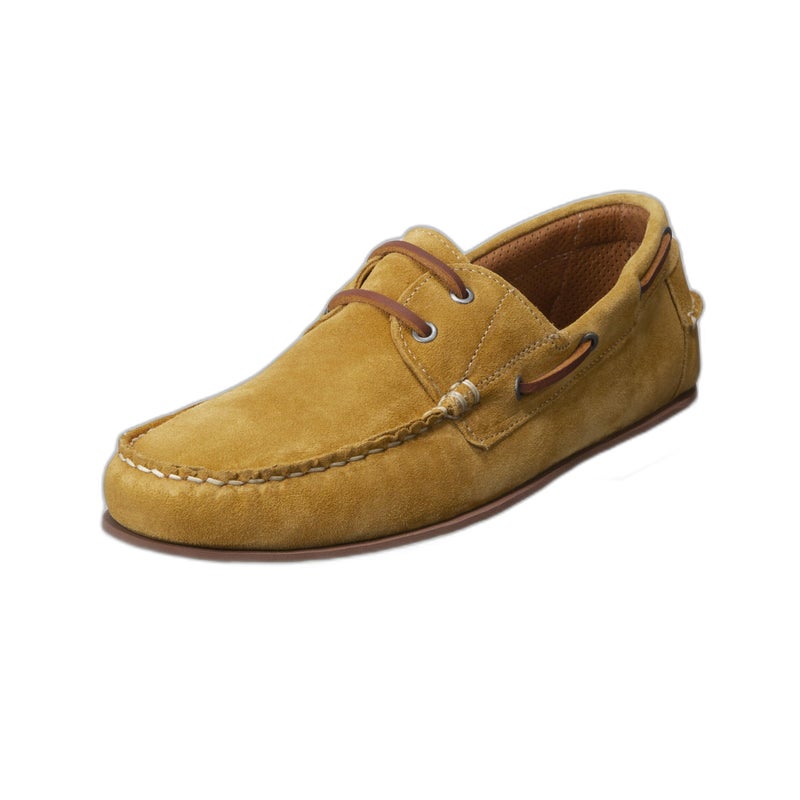Allen Edmonds Mens Force 10 Boat Shoe Yellow Suede 105 D