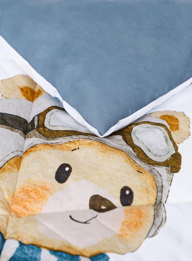 WINGHENLEE Toddler Bedding Set, Airplane Bear 4 Pieces Toddler Comforter Sets for Boys Kids, Ultra Soft Toddler Bed Sets Bed-in-a Bag, Includes Comforter, Fitted Sheet, Flat Sheet and Pillowcase, Blue - Image 4