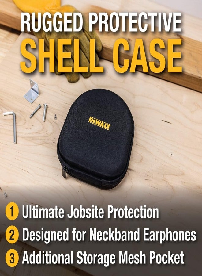 DEWALT Heavy Duty Protective Headphone Case for Pro Max Neckband, Compact Lightweight w/EVA Earphone Hard Shell Case, Headset Travel Carry Shockproof, Water-Resistant, Soft Interior & Accessory Pocket - Image 2