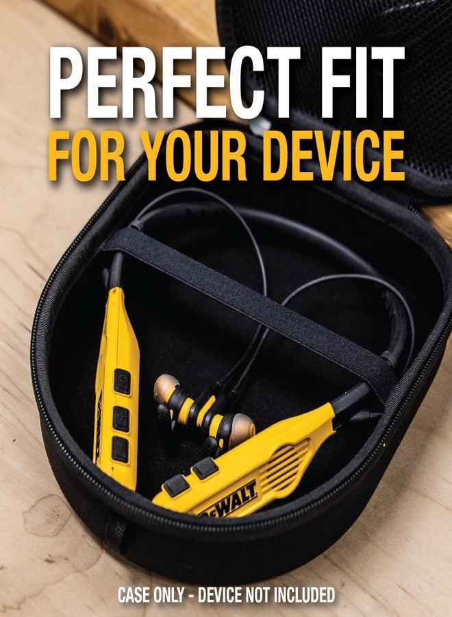 DEWALT Heavy Duty Protective Headphone Case for Pro Max Neckband, Compact Lightweight w/EVA Earphone Hard Shell Case, Headset Travel Carry Shockproof, Water-Resistant, Soft Interior & Accessory Pocket - Image 4